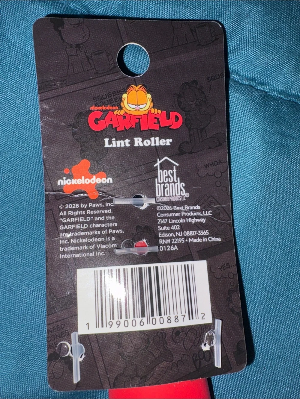 Red Lint Roller with Yellow Magnetic Bag Clips - Brand